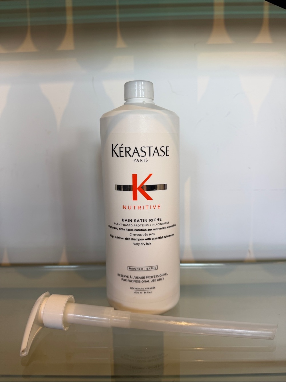 Kerastase Nutritive BAIN SATIN RICHE  Shampoo 1000ml / 34oz With Pump - New